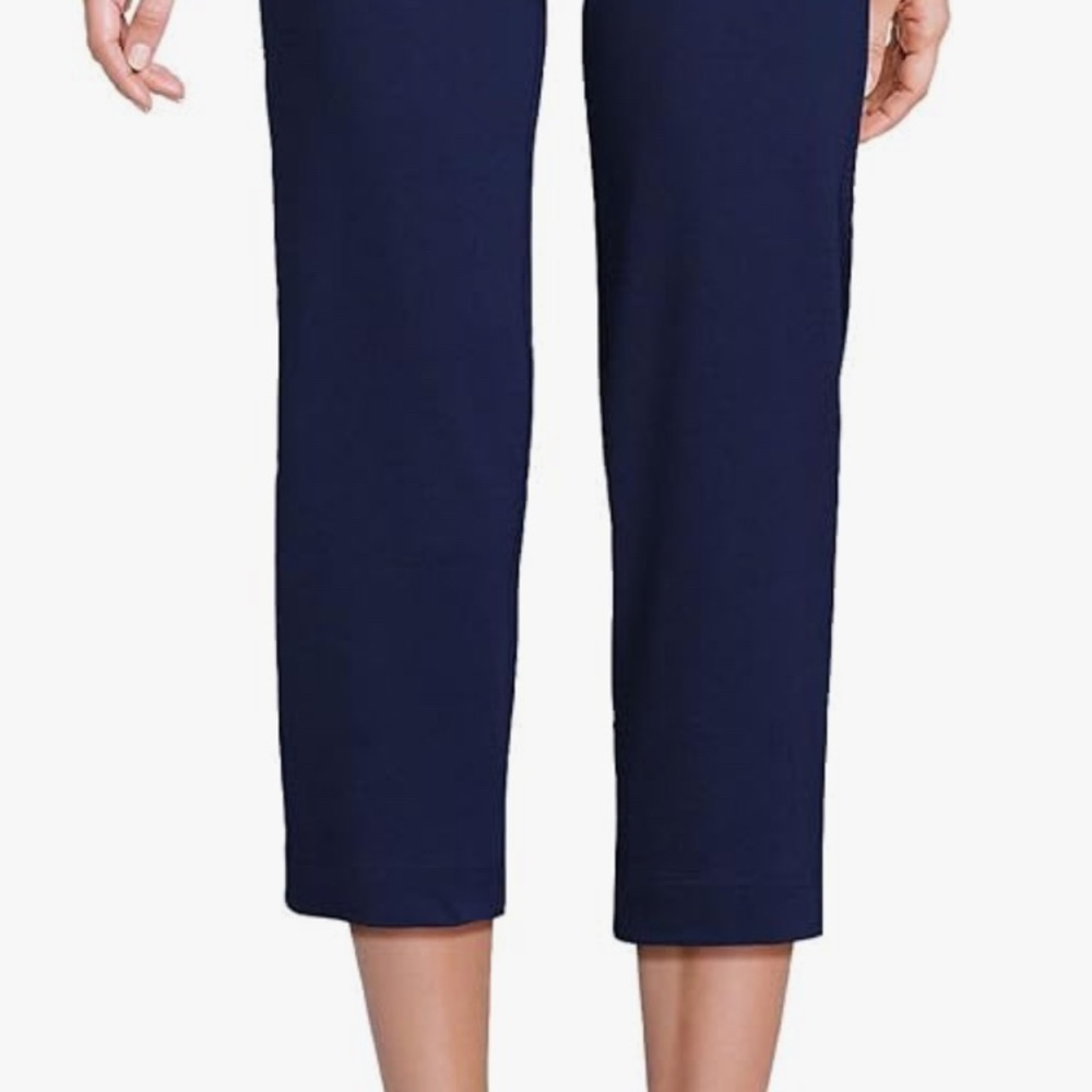 Lands' End Navy Capris Wide-Leg